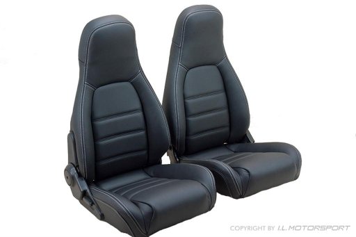 MX-5 IL Motorsport set of genuine leather seat covers black stitching MK1 Pilot seats