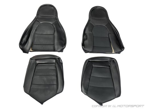 MX-5 IL Motorsport set echt lederen stoelhoezen  zwart stiksel NA Pilootstoelen