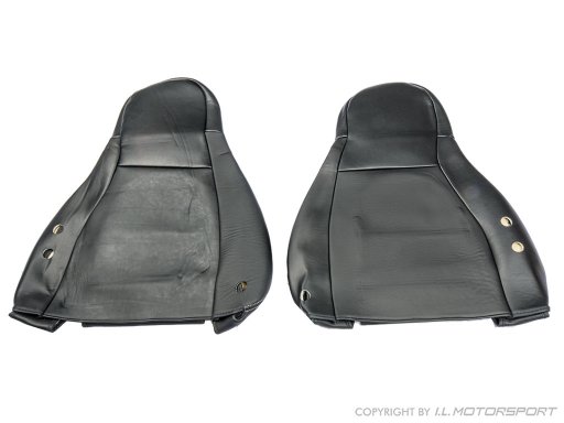 MX-5 IL Motorsport set echt lederen stoelhoezen zilver stiksel NA Pilootstoelen
