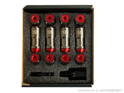 MX-5 aangepaste velgbeveiliging set 16 stuks rood, M12 x 1,5