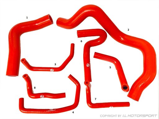 MX-5 Cooling Hose Set Silikon I.L.Motorsport - red