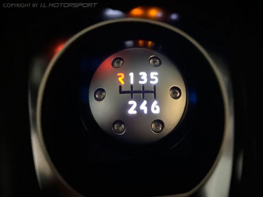 Gear knob anodised illuminated with Alcantara shift bag